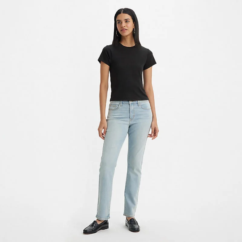 Levi's Classic Straight Women's Jeans - Indigo Destructed Fashionable Mom Jeans