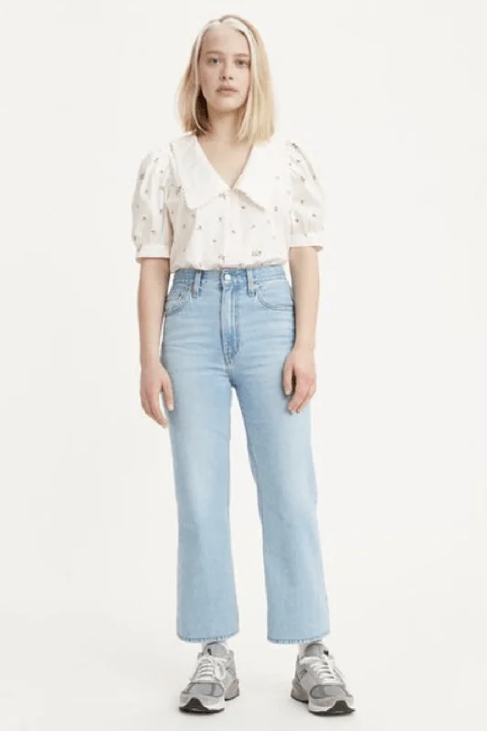 LEVI'S MATH CLUB FLARE JEANS - BERNAL SYMBOLS Trendy Button-Up High-Waist Jeans