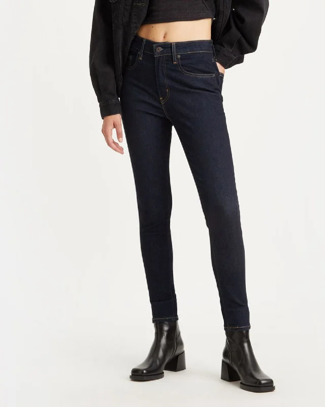 Levi's® Womens 721 High Rise Skinny Jeans - Blue Wave Rinse Trendy Wide-Legged High-Waist Jeans