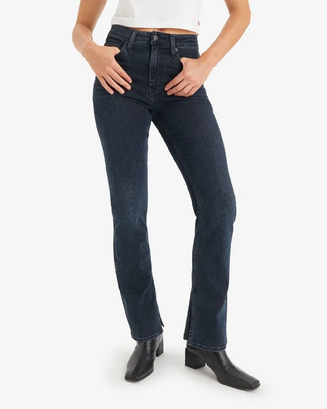 Levi's® Womens 725 High Rise Bootcut Side Slit Jeans - Game Night Trendy Paperbag Waist Jeans