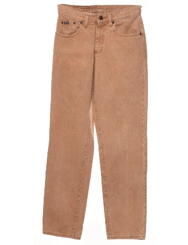 Light Brown Straight-Fit Jeans - W26 L30 Trendy Colored Denim Jeans