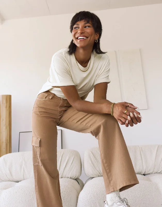 LILY WIDE LEG JEANS / MACCHIATO Comfortable Boyfriend Jeans