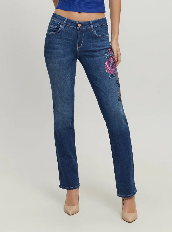 Low-Rise Hermosa Straight Denim Jeans in Dark Wash Casual Light Wash Jeans