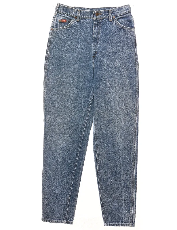 Medium Wash Faded Wash Lee Jeans - W26 L31 Trendy Paperbag Waist Jeans