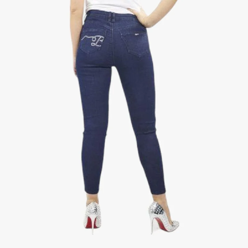 Miss Black Roro1 Jeans Medium Blue Comfortable Zip-Fly Denim Jeans