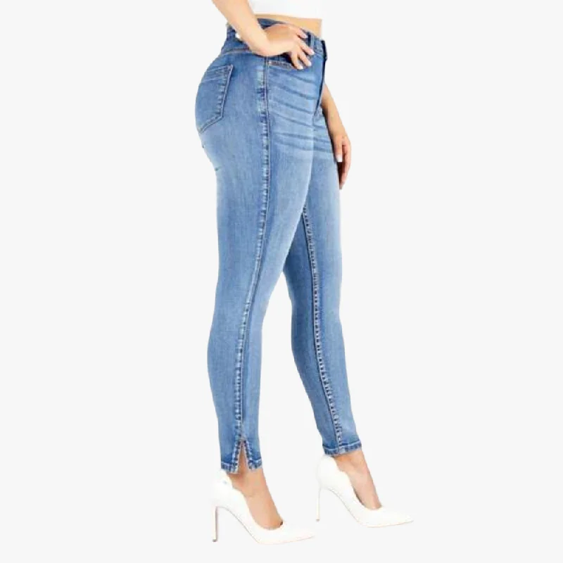 Miss Black Womens Rider 2 Jeans Medium Blue Casual Wide-Legged Denim Jeans