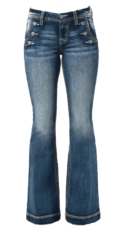 Miss Me Mid Rise Flare Jeans Cozy Relaxed Fit Jeans
