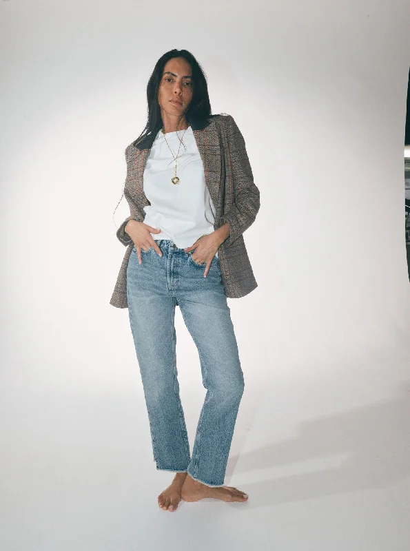 MMHFree Step Jeans Trendy Pleated Waist Jeans