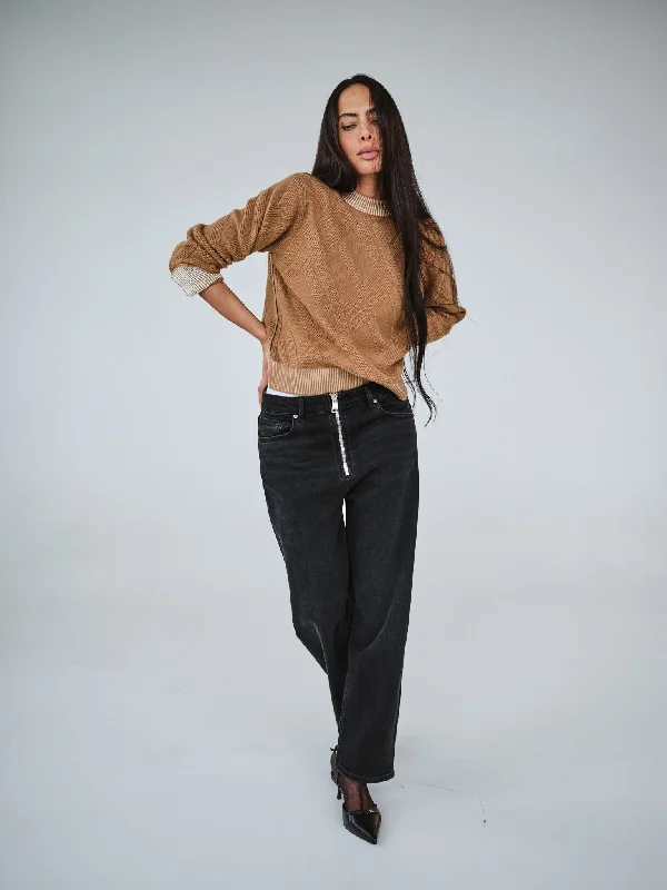 MMHGood Zip Jeans Stylish Relaxed Fit Skinny Jeans