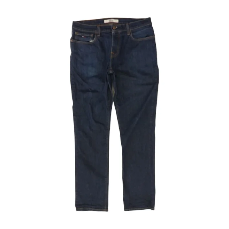 Navy Solid Straight Jeans Elegant Bootcut Fit Jeans