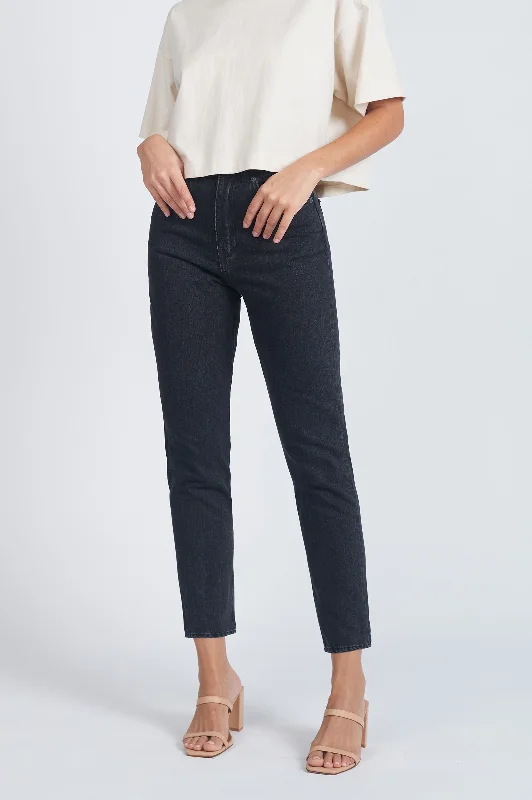 Nora Jeans - Black Retro Cozy Tencel Blend Denim Jeans