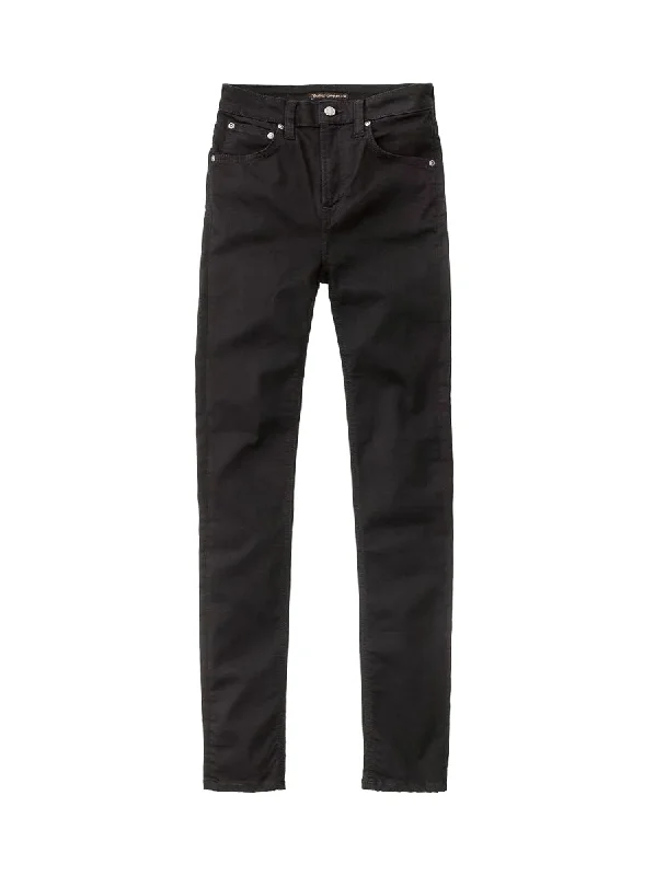 Nudie Jeans Women - Hightop Tilde - Everblack Trendy Skinny High-Waist Jeans