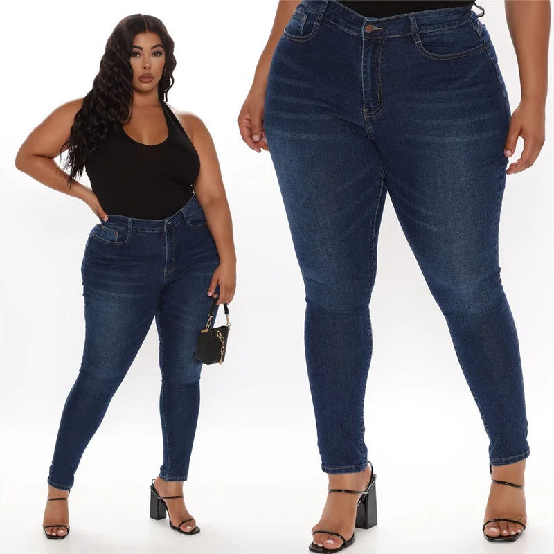 Women's Denim  Blue Jeans Trendy Low-Rise Slim Jeans