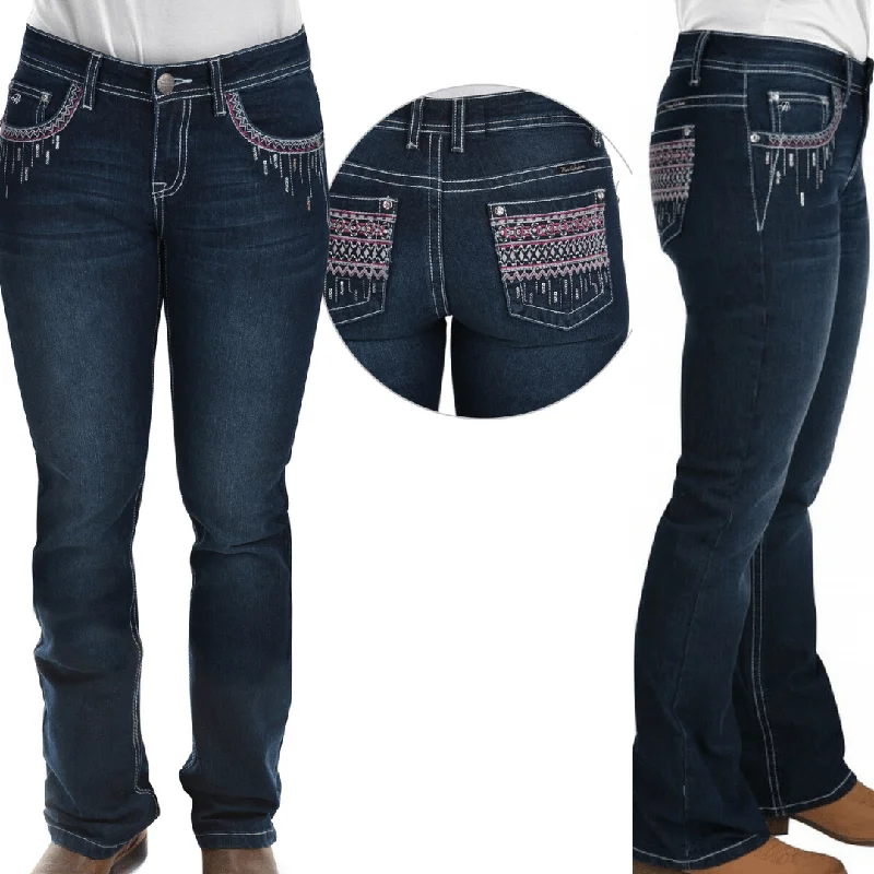 Pure Western Womens Shawna MID-RISE, Bootcut Jeans - 32" Leg Chic Cropped Jeans