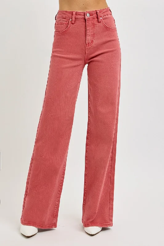 RISEN Full Size High Rise Tummy Control Wide Leg Jeans Trendy Bootcut High-Waisted Jeans RISEN Full Size High Rise Tummy Control Wide Leg Jeans Trendy Bootcut High-Waisted Jeans