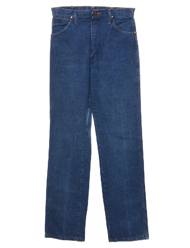 Straight Leg Medium Wash Wrangler Jeans - W28 L32 Chic Rip-Detail High-Waist Jeans