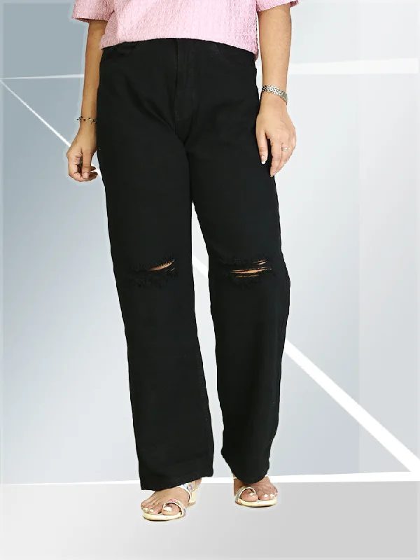 Trendy Ripped Baggy Denim Jeans – ₹623 Cozy Wide-Legged Jeans