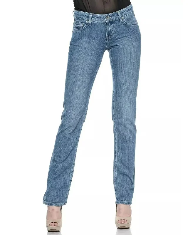 Ungaro Fever Women's Light Blue Cotton Jeans & Pant - W34 US Comfortable Jogger Style Jeans Ungaro Fever Women's Light Blue Cotton Jeans & Pant - W34 US Comfortable Jogger Style Jeans