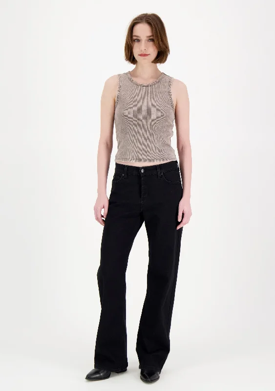 Nicolet Wide Leg Jeans Black Classic Button Fly Jeans
