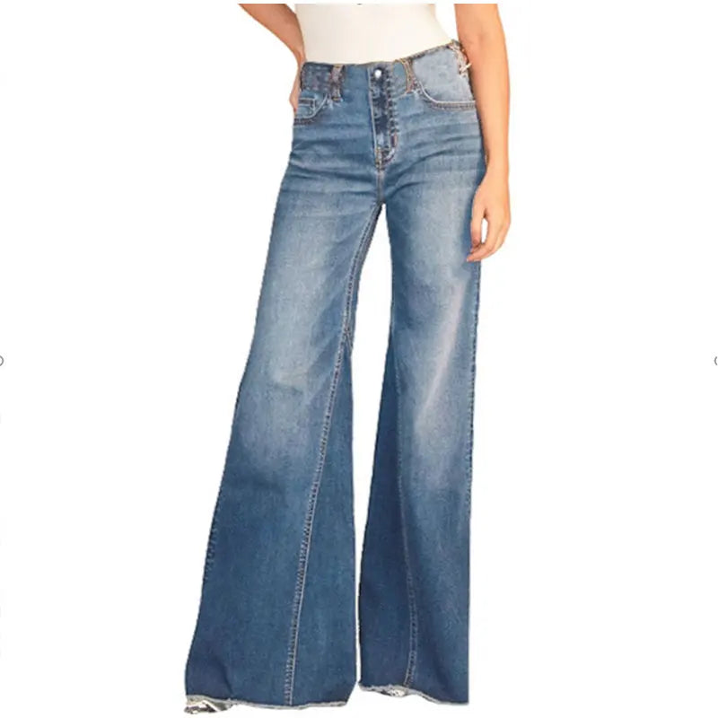 Vintage Streetwear Style Loose Wide Leg Flare Jeans Pants for Women Stylish Acid-Wash Jeans Vintage Streetwear Style Loose Wide Leg Flare Jeans Pants for Women Stylish Acid-Wash Jeans