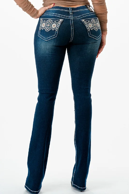 WOMEN'S GRACE IN LA AZTEC 401 JEANS Fashionable Jeggings Style Jeans