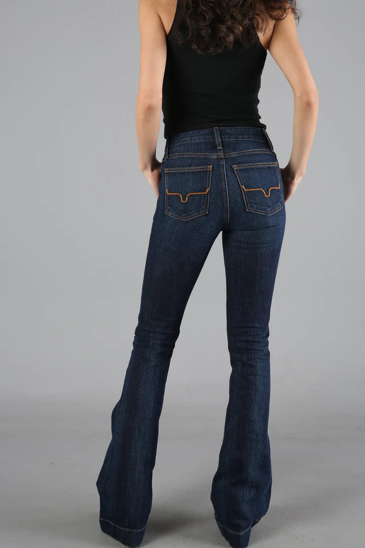 Women's Kimes "Jennifer" Jeans Fashionable Raw Hem Bootcut Jeans