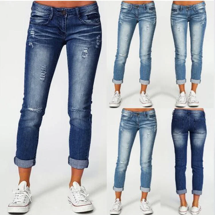 Women's slim jeans Comfortable Low-Rise Jeans