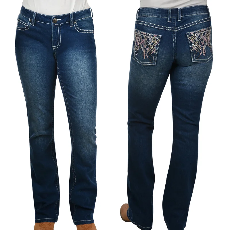 Wrangler Womens Rock 47 Natasha Low-Rise Bootcut Jeans -34" Leg Fashionable Slim Fit Jeans Wrangler Womens Rock 47 Natasha Low-Rise Bootcut Jeans -34" Leg Fashionable Slim Fit Jeans